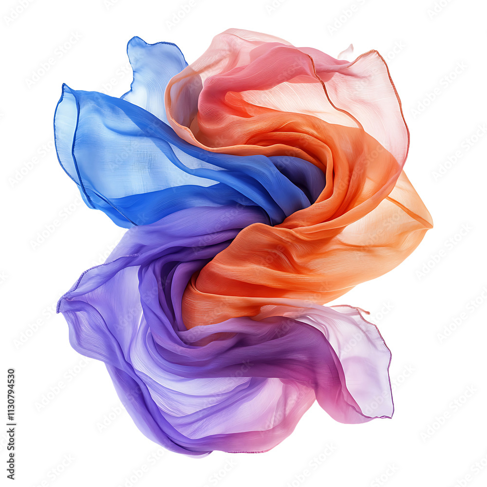 Obraz premium Flowing Performance Props Isolated on Transparent Background PNG.