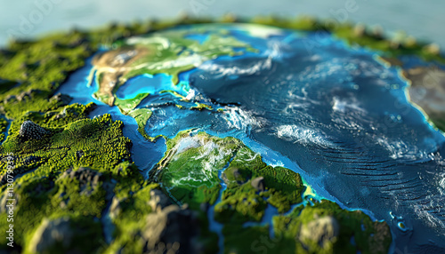 3D Model: Central America and Caribbean Sea Topography