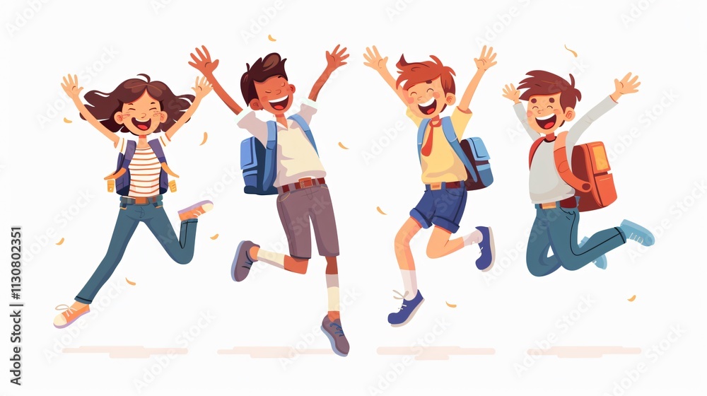 Energetic School Children Jumping Landing Page Design Energetic School Children Jumping Landing Page Design