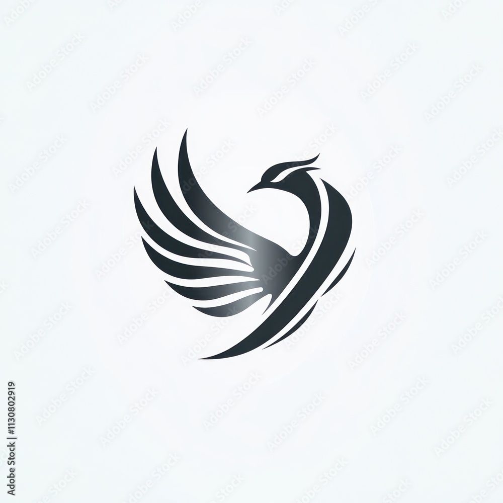 Obraz premium Abstract stylized silhouette of a bird in flight, elegant and powerful design.