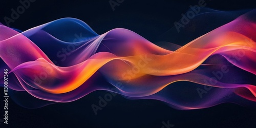 An abstract, colorful background with flowing shapes and colors, a dark background.
