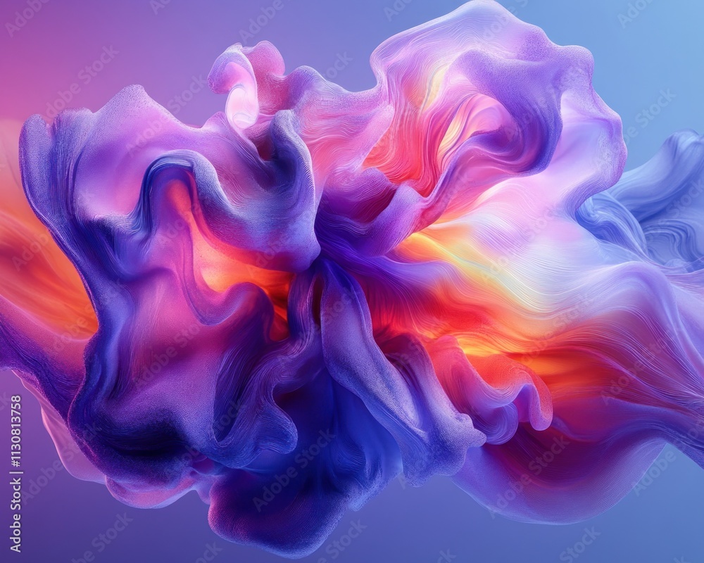 Obraz premium Experience the captivating dance of fluid colors adapting to glowing textures, showcasing readiness and problem-solving Witness vibrant hues swirling and blending into mesmerizing shapes