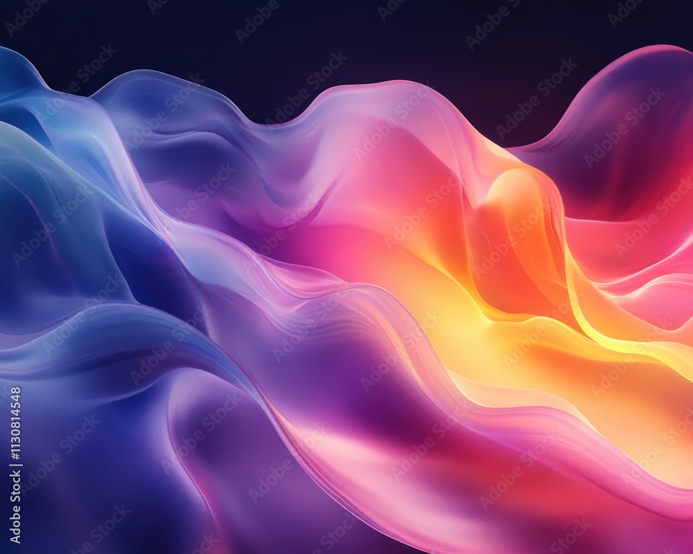 Obraz premium Explore dynamic visual harmony with an artistic rendering of tone waves adjusting to different colors, showcasing adaptability in expression This abstract artwork embodies fluidity and vibrant