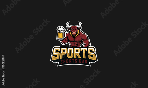 Bull's Eye sports bar logo with muscular bull holding beer