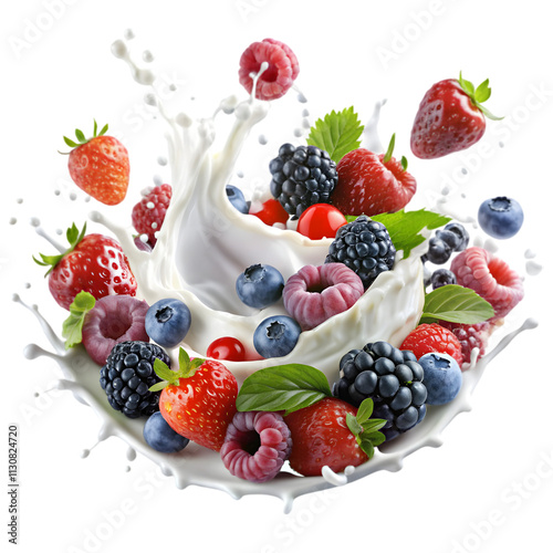 berries and milk splaash photo