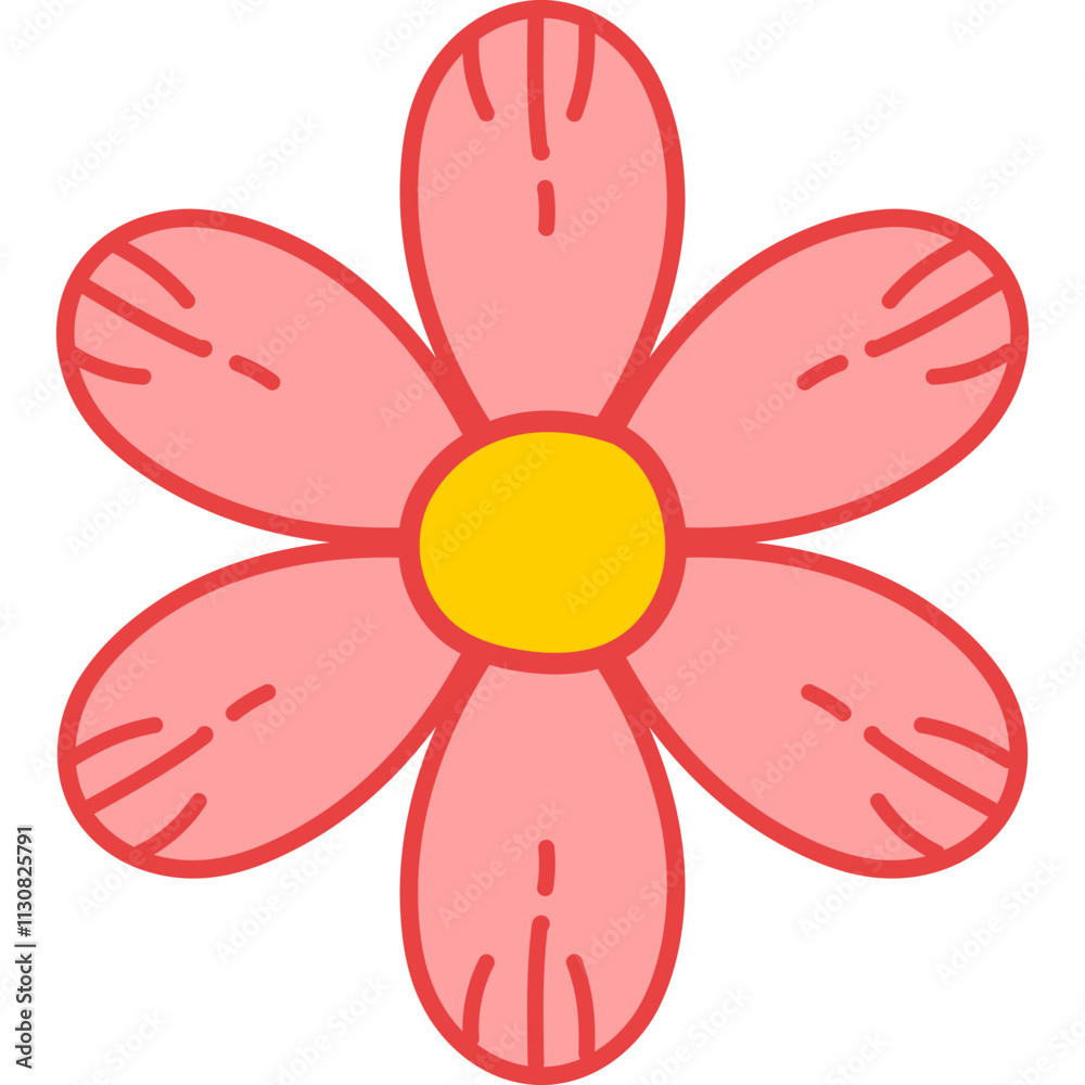 Fototapeta premium Cute Flower Doodle 