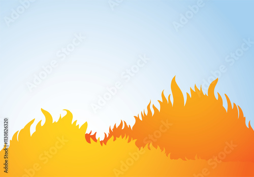 Bright fire background. Vector drawing pattern