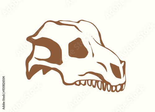 Bones and skull of a horse. Vector drawing