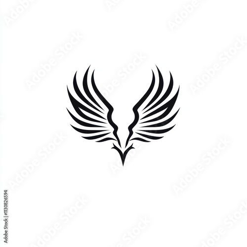 Abstract graphic design of stylized wings. photo