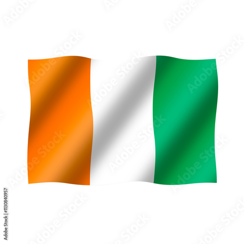 Ivory coast flag flies beautifully photo