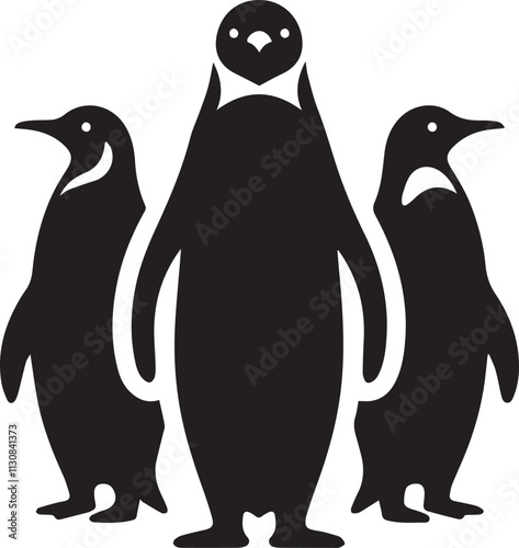 penguins silhouettes Vector SH 24