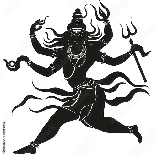 Obraz na płótnie Dynamic dance of shiva indian culture art transparent background artistry spirituality w salonie