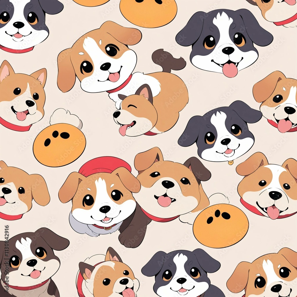 Obraz premium seamless pattern with dogs