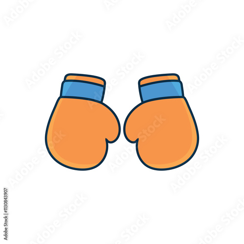 Boxing Gloves Clip Art Vector Collection, Boxing Gloves Sport Isolated Equipment, Boxer Drawing Abstract Boxing Gloves Outline Icon symbol Vector Outline, gloves Clip Art Silhouette Set