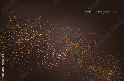 Data technology abstract futuristic illustration . Low poly shape with connecting dots and lines on dark background. Vector illustration. brown modern background