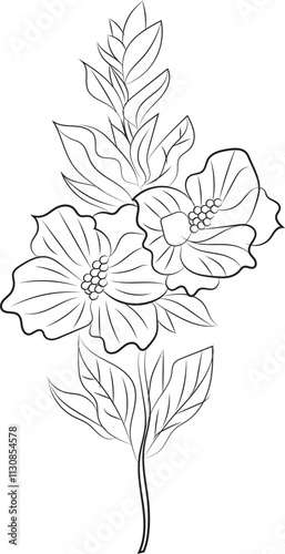 Designed with an iris flower in the style of Art Nouveau. Beautiful iris flower vintage floral composition