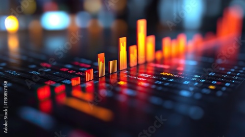 Wallpaper Mural A business graph chart illustrates the growth and changes in stock market investment trading Torontodigital.ca