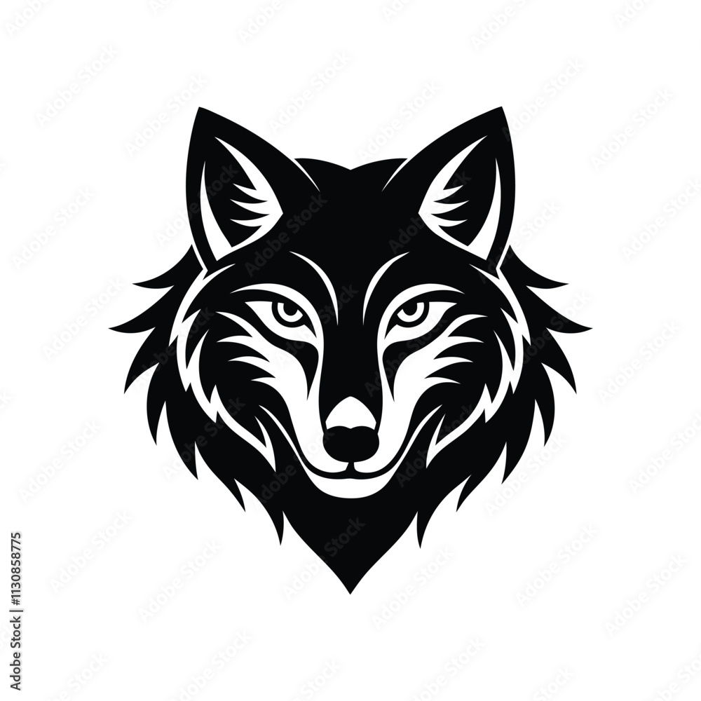 Fototapeta premium Wolf Head Silhouette Vector Illustration