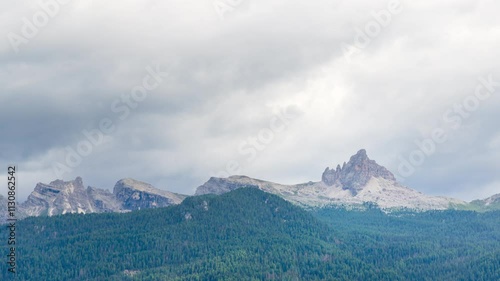 Clouds above Dolomites mountain - View from Cortina d'Ampezzo - Italy