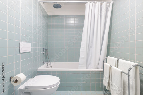 Contemporary bathroom with a  bathtub
