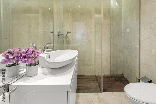 Contemporary bathroom and shower interior