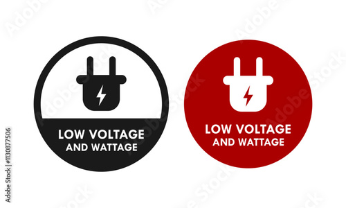 Low voltage and wattage badge design logo template illustration photo