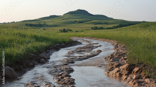 A wetland teeming with birdlife and surrounded by tall grasses 