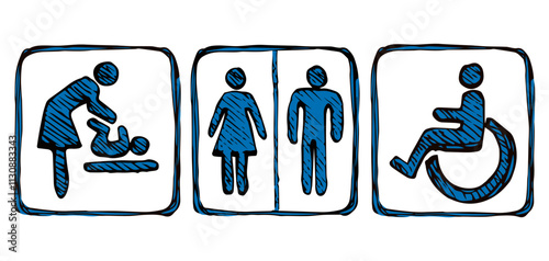 Toilet signs. Vector drawing icon