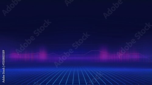 Blue line platform abstract background