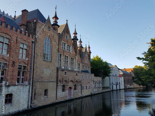 Canal and old buildings in Bruges, Belgium