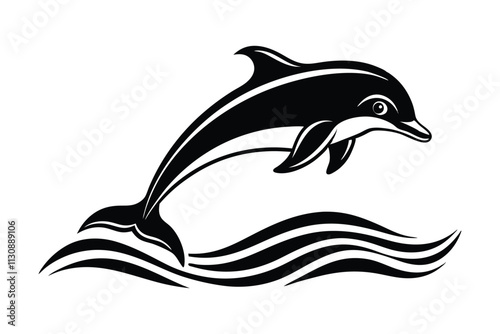 dolphin jumping out of water silhouettes..eps