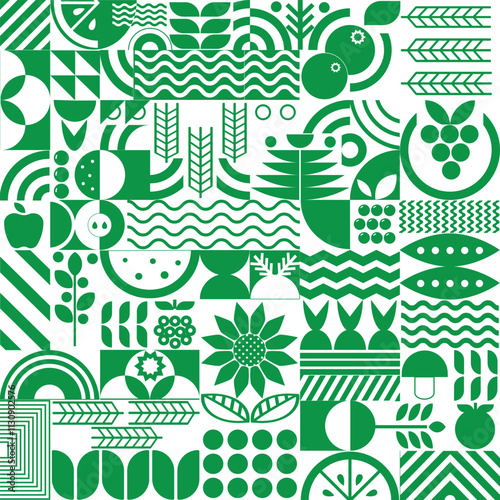 Agricultural plants seamless pattern