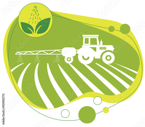 Irrigation of the field by tractor