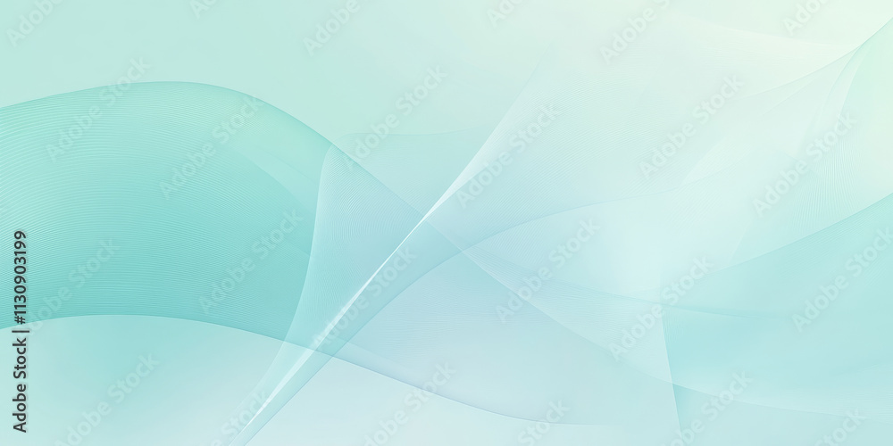 Fototapeta premium Pastel mint and soft blue abstract background with delicate flowing shapes and seamless gradients. The textures evoke the calm of a quiet morning, perfect for tranquil and soothing artistic projects.