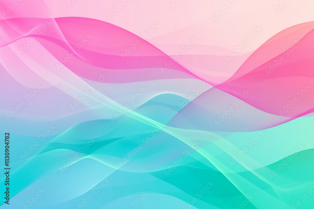 Obraz premium A striking abstract background showcasing rapid waves of neon pink, turquoise, and lime green.
