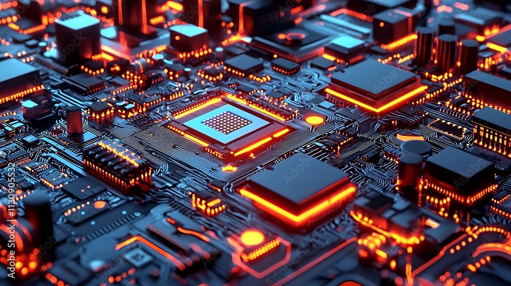 Obraz premium Cutting-Edge Tech Environment with a Designer Optimizing Glowing Control Systems and Advanced Diagrams