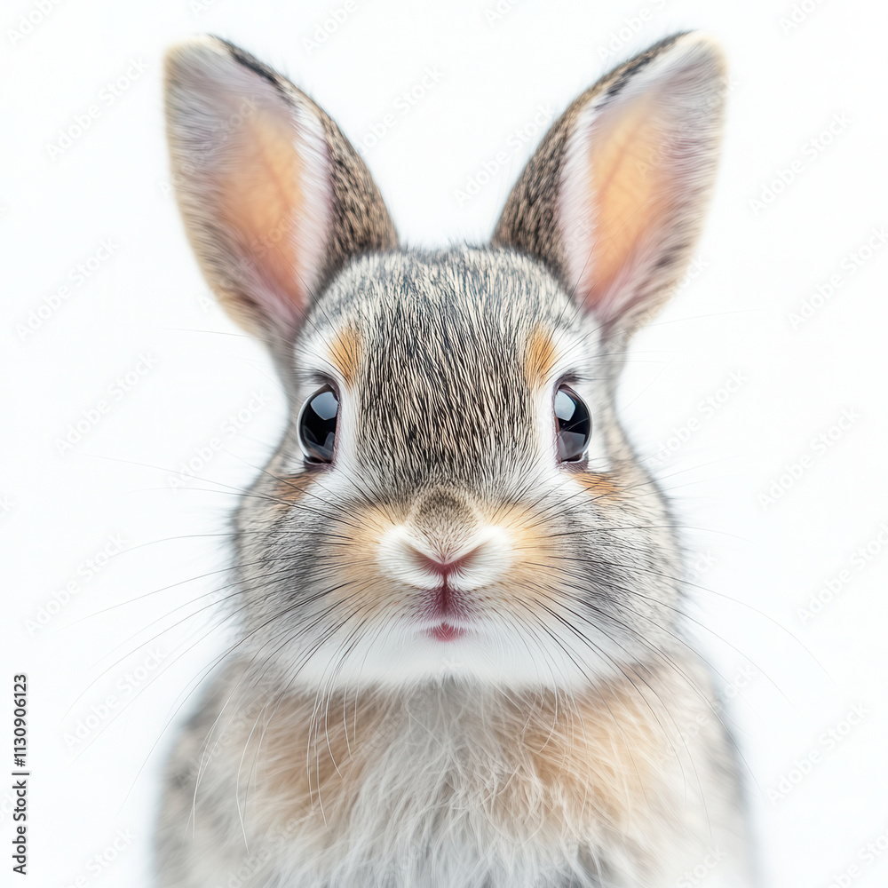 Fototapeta premium Adorable Close-Up of a Cute Bunny with Fluffy Fur and Bright Eyes