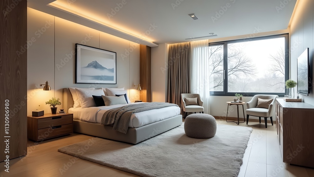 Fototapeta premium Stunning Real Estate Photography of a Modern Home with Inviting Interiors and Impeccable Lighting