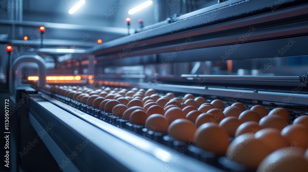 Obraz premium Automated Egg Processing on Production Line