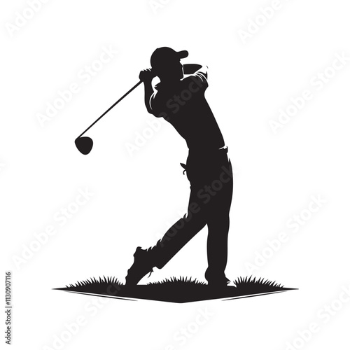 A golf player silhouette vector