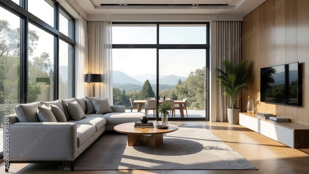 Fototapeta premium Stunning Real Estate Photography of a Modern Home with Inviting Interiors and Impeccable Lighting