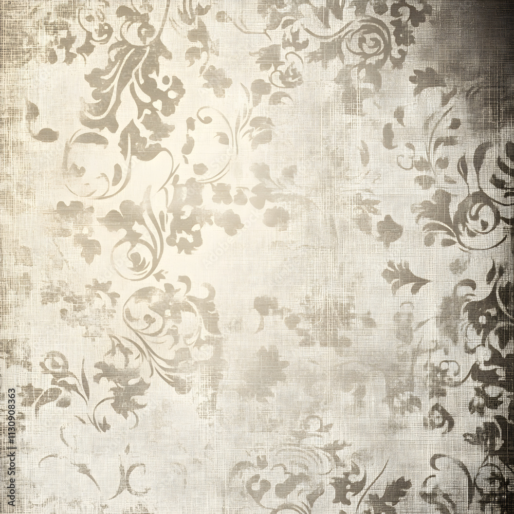 Fototapeta premium vintage silver floral background