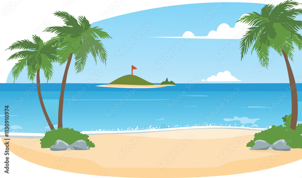 Obraz premium beach with palm trees