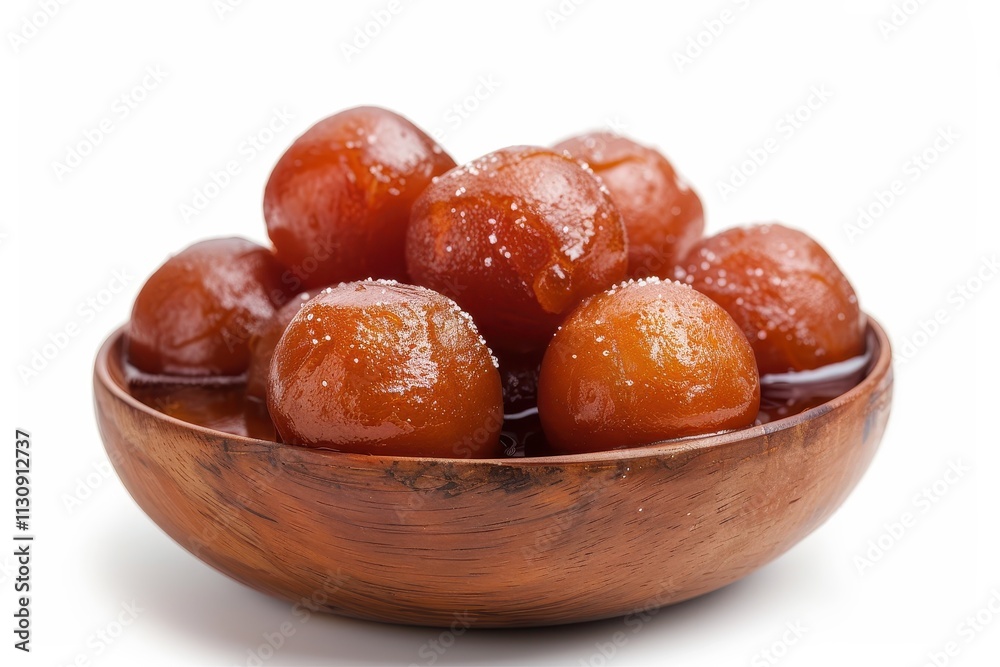 Obraz premium Gulab Jamun an Indian dessert on a white background