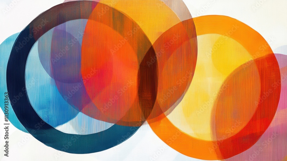 Obraz premium Abstract colorful overlapping circles creating a vibrant composition full of energy and harmony.