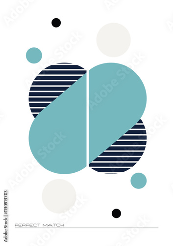 Minimalistic illustration made of simple shapes. Bauhaus style design.