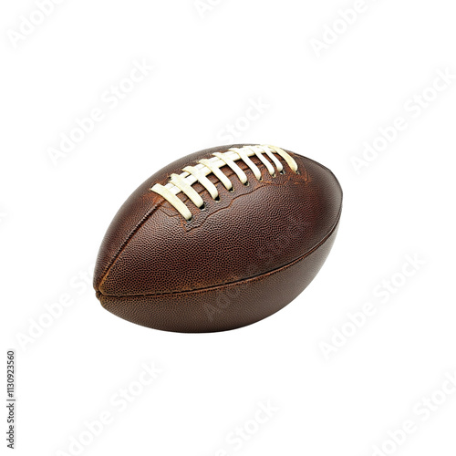 American brown leather Football ball without background, PNG, transparent