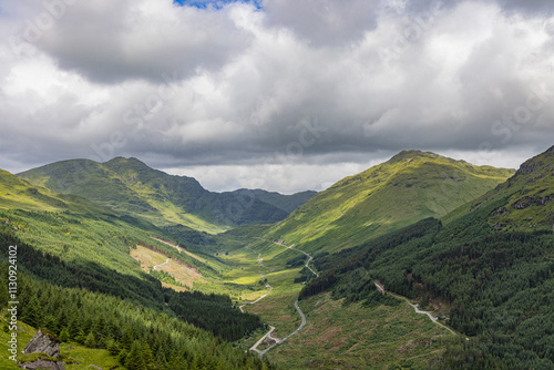 Rest and Be Thankful viewed from The Brack, Loch Lomond and Trossachs National Park, Arrochar Alps, Arrochar, Scotland photo