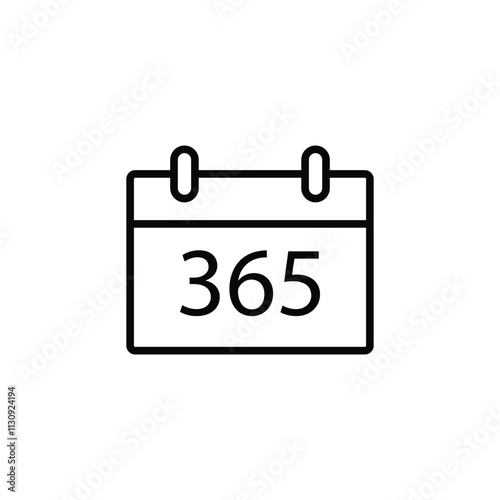 365 days icon vector yearly sign