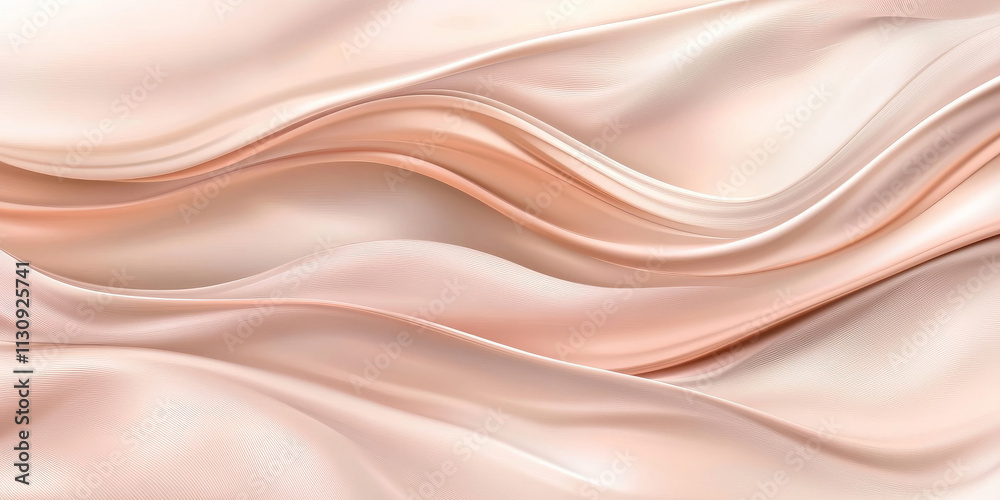 Obraz premium Pale peach background with smooth wave patterns and light gray textures. The soft bends of the illustration create a calming, sophisticated design, perfect for web screensavers or wedding invitations.